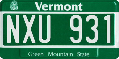 VT license plate NXU931