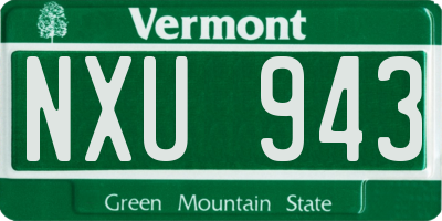 VT license plate NXU943