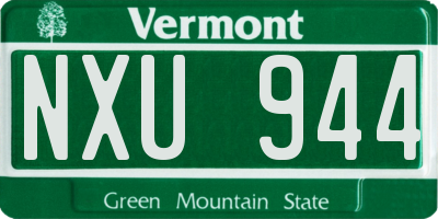 VT license plate NXU944