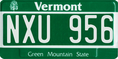 VT license plate NXU956