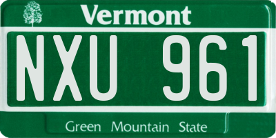 VT license plate NXU961