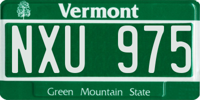 VT license plate NXU975