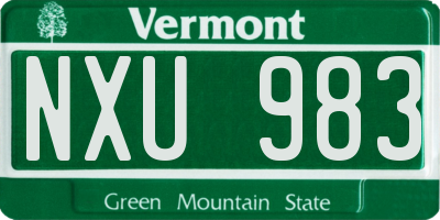 VT license plate NXU983