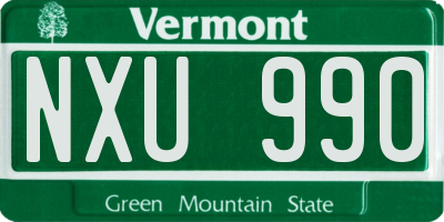 VT license plate NXU990