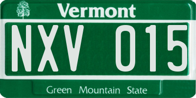 VT license plate NXV015