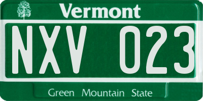 VT license plate NXV023