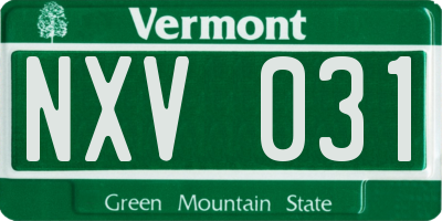 VT license plate NXV031