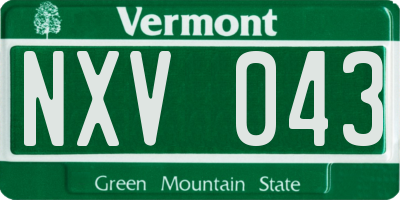 VT license plate NXV043