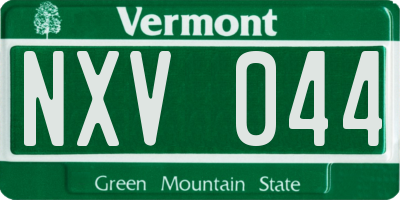 VT license plate NXV044