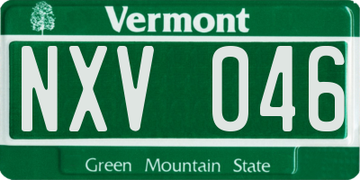 VT license plate NXV046