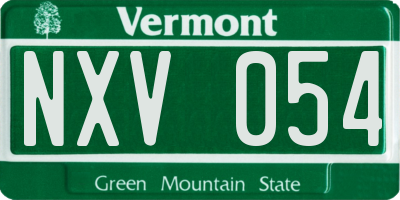 VT license plate NXV054