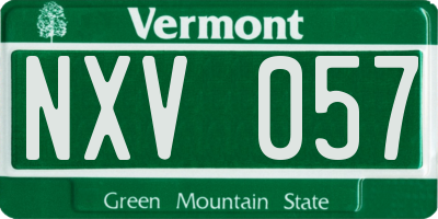 VT license plate NXV057