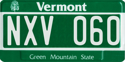 VT license plate NXV060