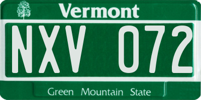 VT license plate NXV072