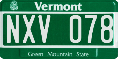 VT license plate NXV078