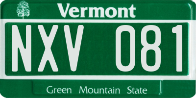 VT license plate NXV081