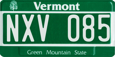 VT license plate NXV085