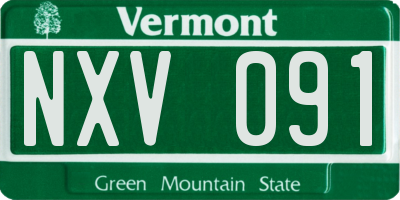 VT license plate NXV091