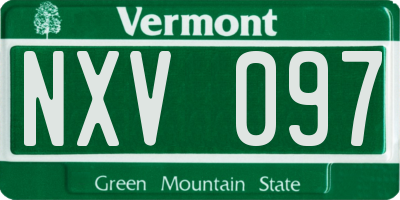 VT license plate NXV097