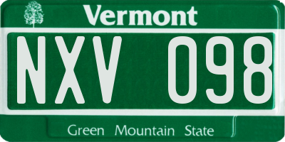 VT license plate NXV098