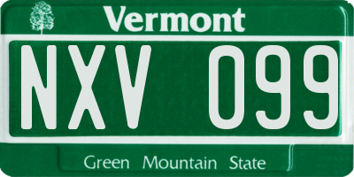 VT license plate NXV099
