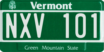 VT license plate NXV101