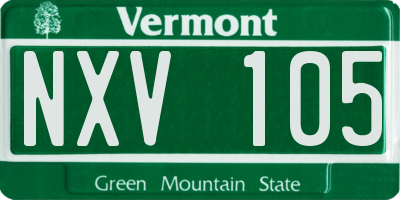 VT license plate NXV105