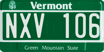 VT license plate NXV106