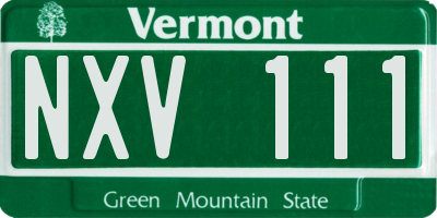 VT license plate NXV111
