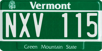 VT license plate NXV115