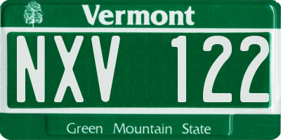 VT license plate NXV122