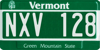 VT license plate NXV128