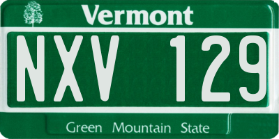 VT license plate NXV129