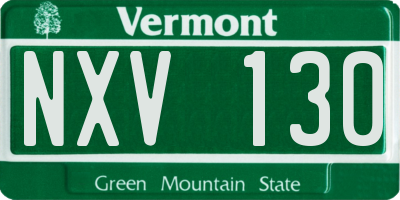 VT license plate NXV130