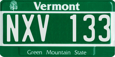 VT license plate NXV133
