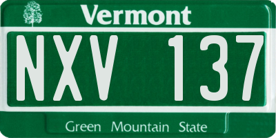 VT license plate NXV137