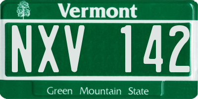VT license plate NXV142