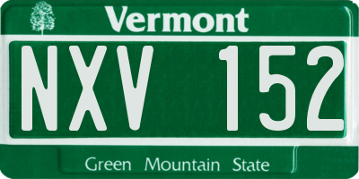 VT license plate NXV152