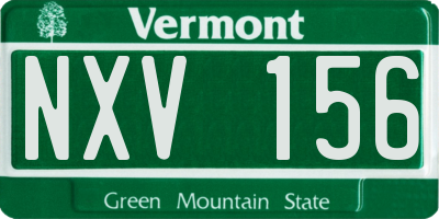 VT license plate NXV156