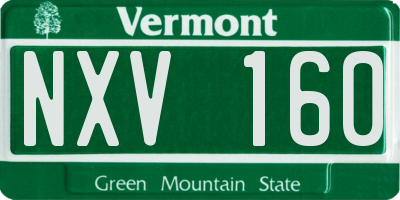VT license plate NXV160