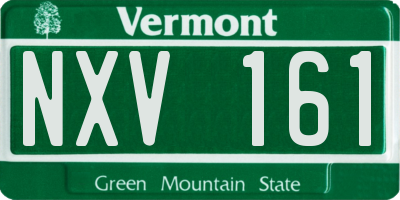 VT license plate NXV161