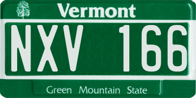 VT license plate NXV166