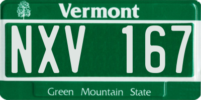 VT license plate NXV167