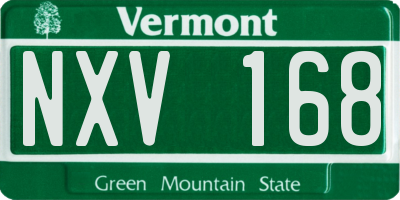 VT license plate NXV168