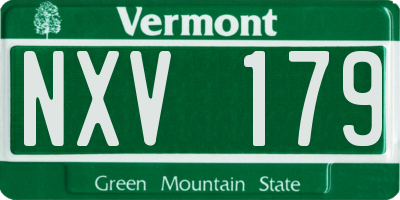 VT license plate NXV179
