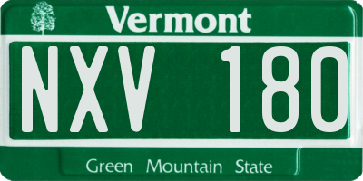 VT license plate NXV180