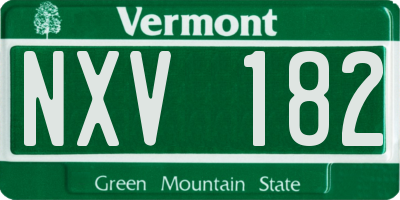 VT license plate NXV182