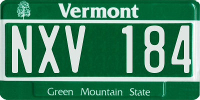 VT license plate NXV184