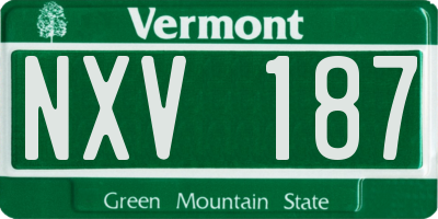 VT license plate NXV187