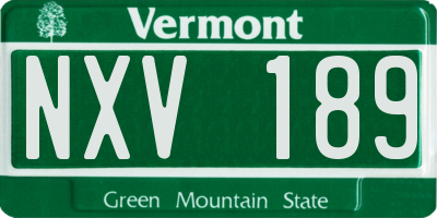 VT license plate NXV189